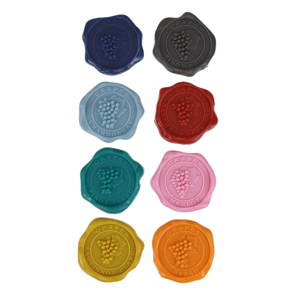 グラスマーカー バキュバン VACUVIN グラス 目印 ろう印 吸盤 シリコン製 8個入り （ マーカー マーク コップ タンブラー 封蝋 ホームパーティー ドリンク ） | ブランド登録なし | 09