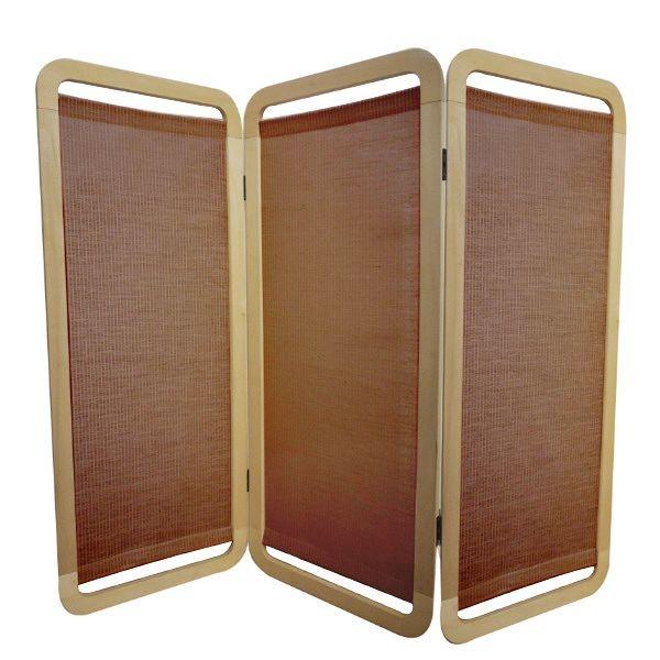 数量限定 パーテーション 3連 衝立 スマホ型 すだれ 麻 天然木 日本製 ( パーティション 目隠し ついたて 仕切り 和風 木製 ) 【MY2610162094】 (13400円)