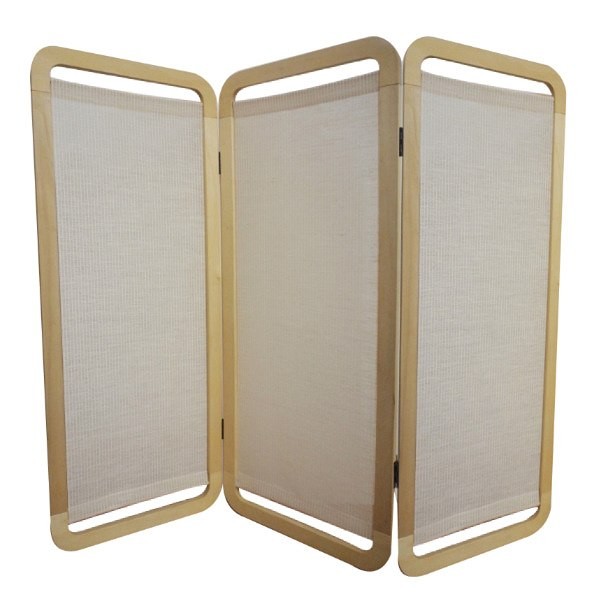 パーテーション 3連 衝立 スマホ型 すだれ 麻 天然木 日本製 （ パーティション 目隠し ついたて 仕切り 和風 木製 ） 3連