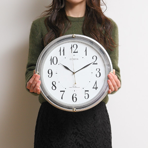 掛け時計 電波時計 シチズン CITIZEN スワロフスキー 電池交換お知らせ