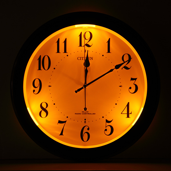 掛け時計 電波時計 シチズン CITIZEN 夜間自動点灯機能付き （ 壁掛け