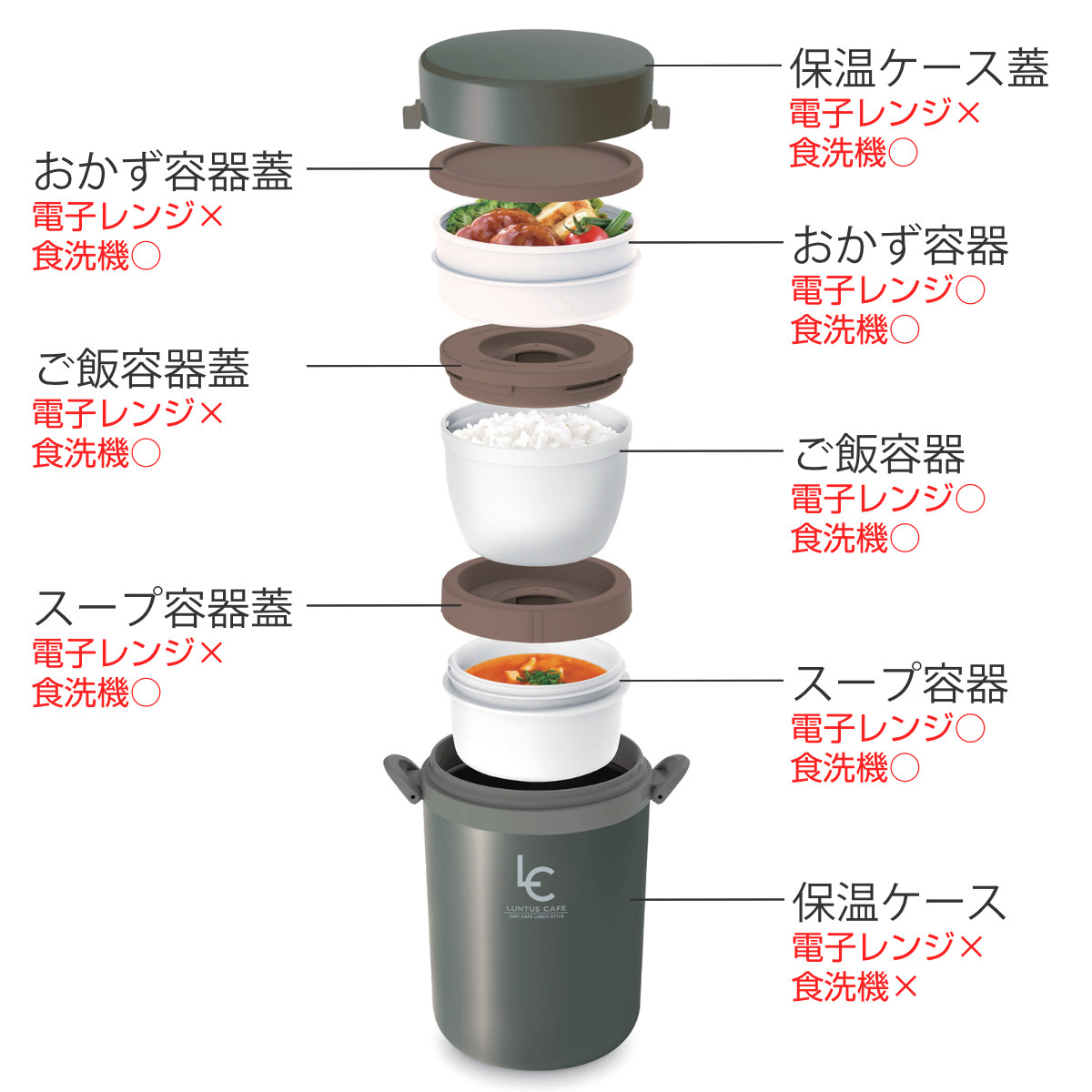 弁当箱 保温 700ml ランタス カフェ丼 ...の詳細画像3