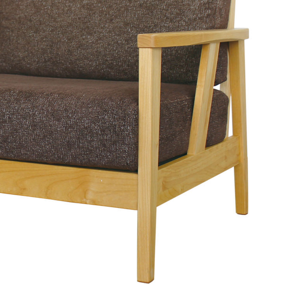 ソファ 2人掛け 2.5人掛け 幅155cm 布張り ナチュラル色フレーム （ 開