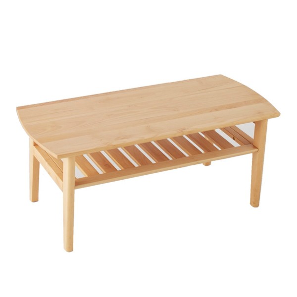 センターテーブル 幅102cm 木製 天然木 ラック 棚付き ローテーブル リビングテーブル 開梱設置 （ テーブル 机 つくえ リビング  コーヒーテーブル 約 幅 100 ）