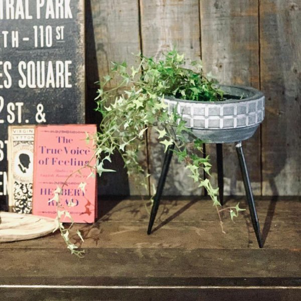 フラワーポット 脚付き 直径29.5×高さ31cm Sサイズ メタル脚付ボウル SCANDINAVIAN （ カバー フラワー ポット フラワーカバー 植木鉢 花 ブリキ ）