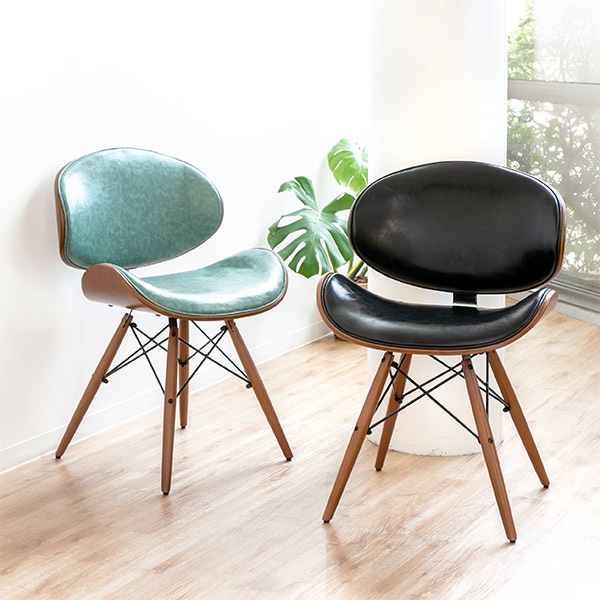 ダイニングチェア 座面高46cm レザー調 ヴィンテージ調 ノースチェア