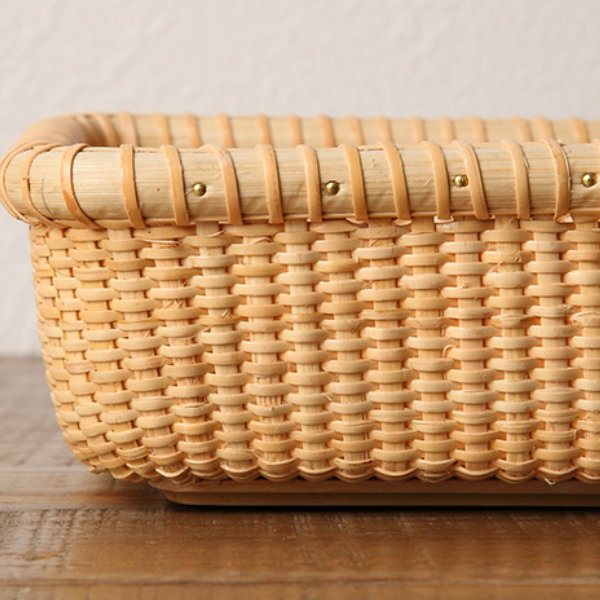 ちどり産業 ナンタケットバスケット 幅27×奥行17×高さ7cm 籐 ラタン