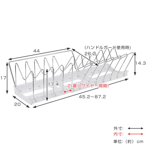 フライパン収納 縦置き・斜め置き 2way フ...の詳細画像1