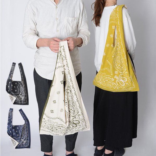 エコバッグ 折り畳み式 マルシェバッグ AND PACKABLE アンドパッカブル バンダナ柄 （ レジ袋 サブバッグ 買い物袋 ショッピングバッグ 買い物バッグ ）