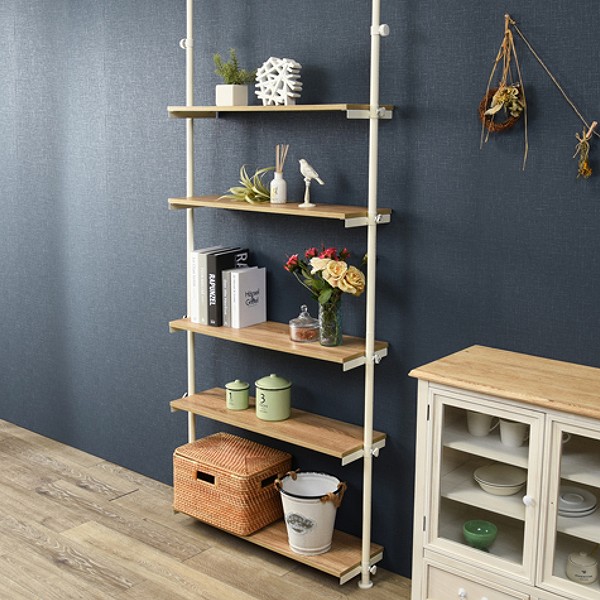 HAGiHARA（萩原） 突っ張り 5段ラック 幅90cm 壁面収納 棚 ラック 収納