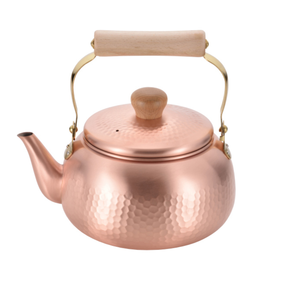 和平フレイズ やかん 2.4L ガス火専用 千歳 銅製 日本製 純銅 木柄丸型