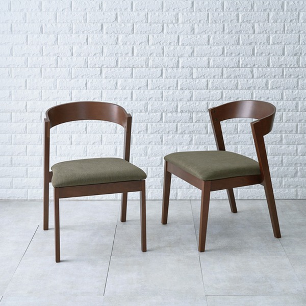 ブラウン 木製フレーム ダイニングチェア 2脚セット ダイニングチェア ブラウン 2脚セット 座面高43cm 天然木 背もたれ