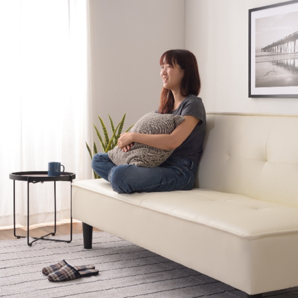 東谷 ソファベッド 幅183cm レザー調 3人掛け 三人掛け ソファ （ 開梱