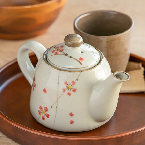 ポット 450ml 小梅 茶こし付き 急須 ティーポット 陶器 （ 食洗機対応