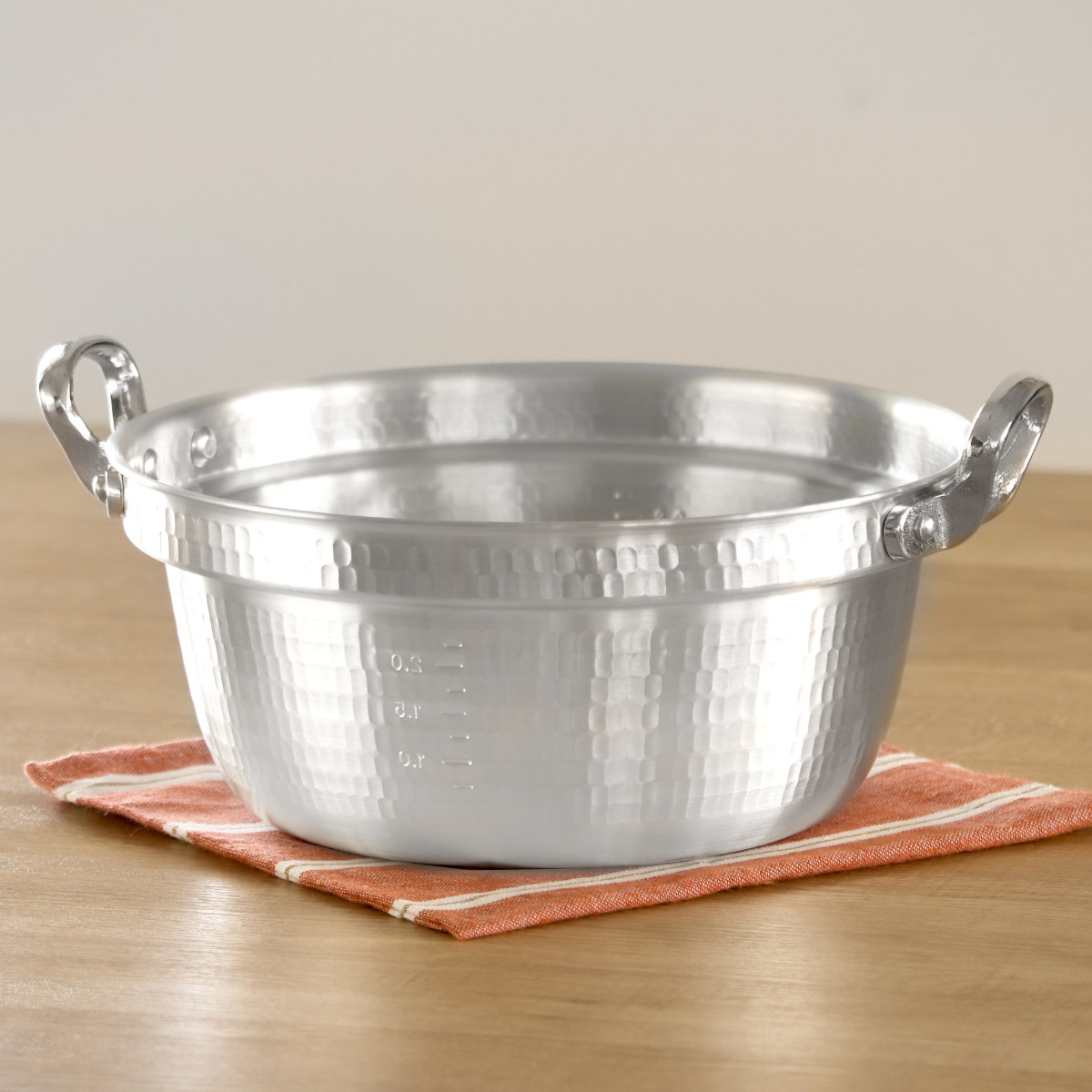 打出料理鍋 30cm ガス火専用 メモリ付き 中尾アルミ 日本製 8L （ ガス