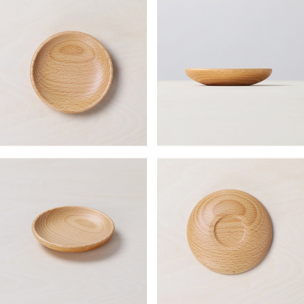 【未使用品】木製皿 円形 ナチュラルウッド　9枚 プレート 8cm 豆皿 木製 皿 食器 洋食器 天然木 ビーチ （ ミニ