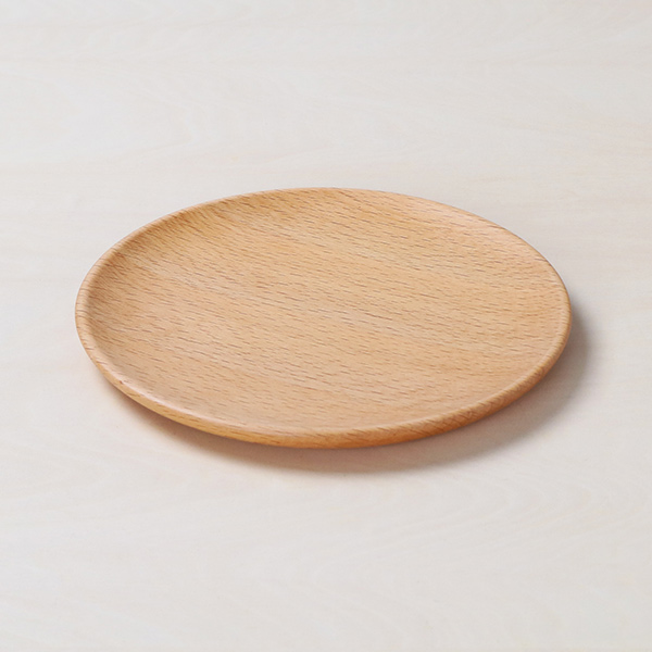 【未使用品】木製皿 円形 ナチュラルウッド　9枚 プレート 18cm S ラウンドディッシュ 木製 皿 食器 洋食器 天然木