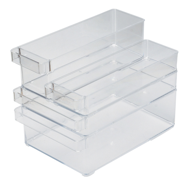 冷蔵庫収納 冷蔵庫 収納ケース 浅型 冷蔵室収納トレー SKIT （ 透明