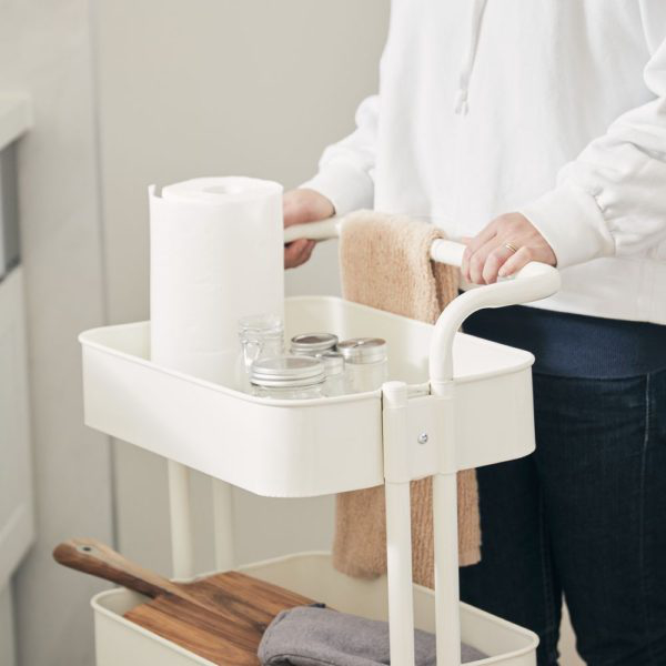 アンファンス キッチンワゴン ハンドル・キャスター付き スチール製