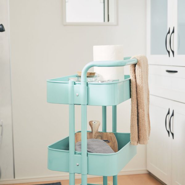 アンファンス キッチンワゴン ハンドル・キャスター付き スチール製