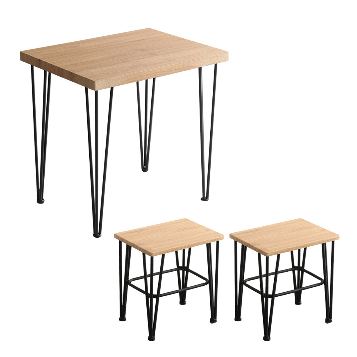 ダイニングセット 2人 テーブル チェア2脚 天然木 （ 木製 スチール脚 コンパクト 小さめ ナチュラル ダイニングテーブルセット 2人掛け 幅75 椅子 ）｜interior-palette｜03