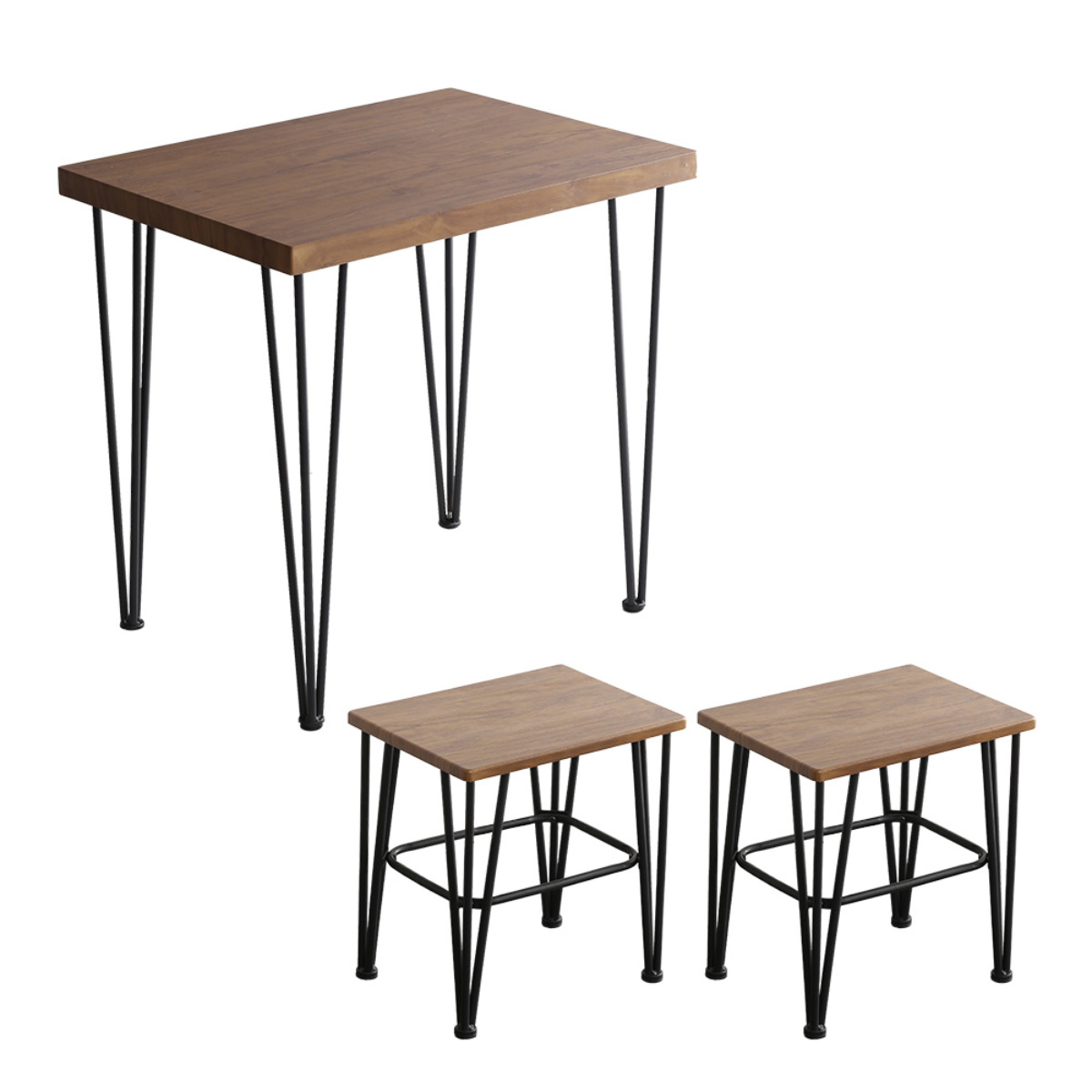 ダイニングセット 2人 テーブル チェア2脚 天然木 （ 木製 スチール脚 コンパクト 小さめ ナチュラル ダイニングテーブルセット 2人掛け 幅75 椅子 ）｜interior-palette｜02