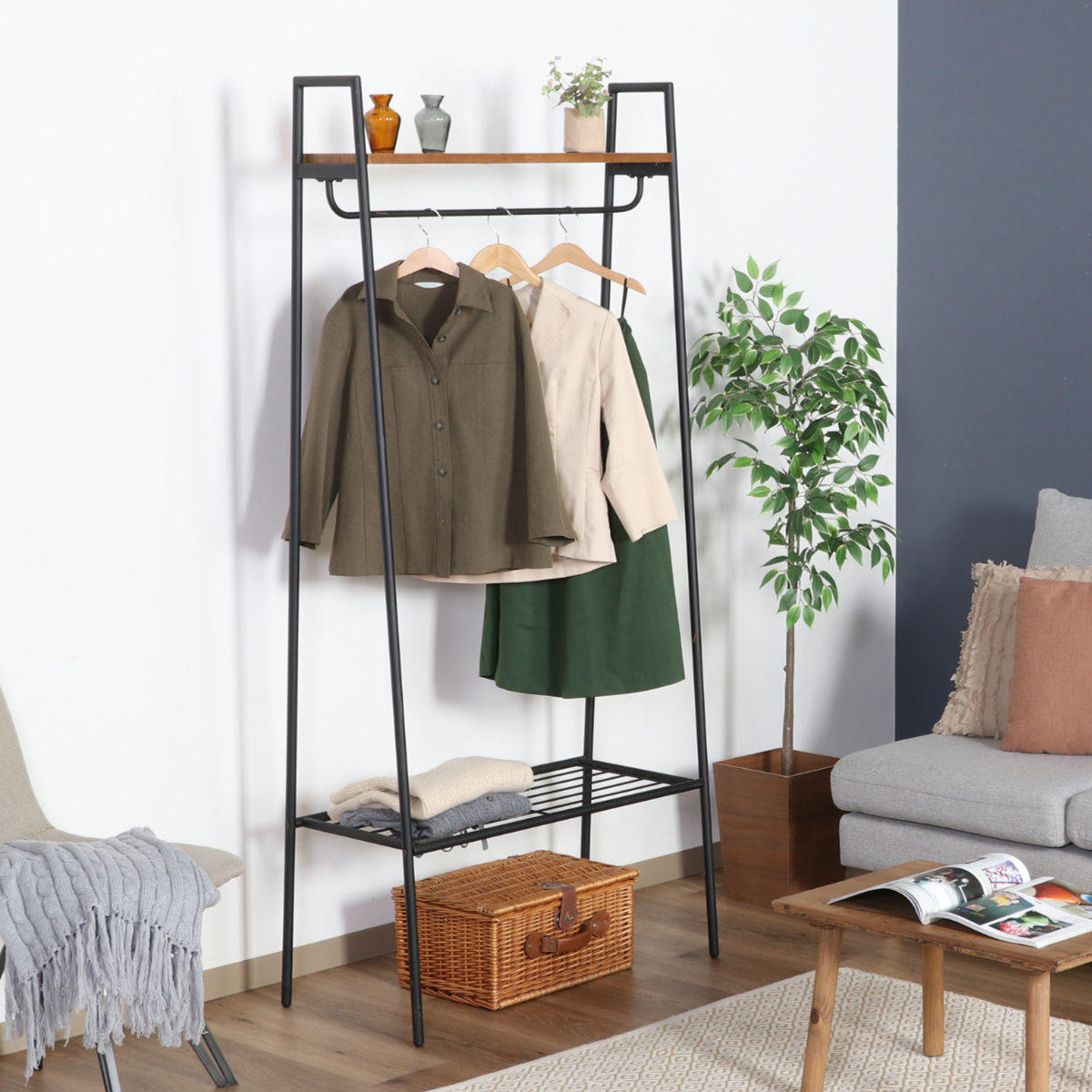 不二貿易（Fuji Boeki） ハンガーラック 幅80cm スチール製