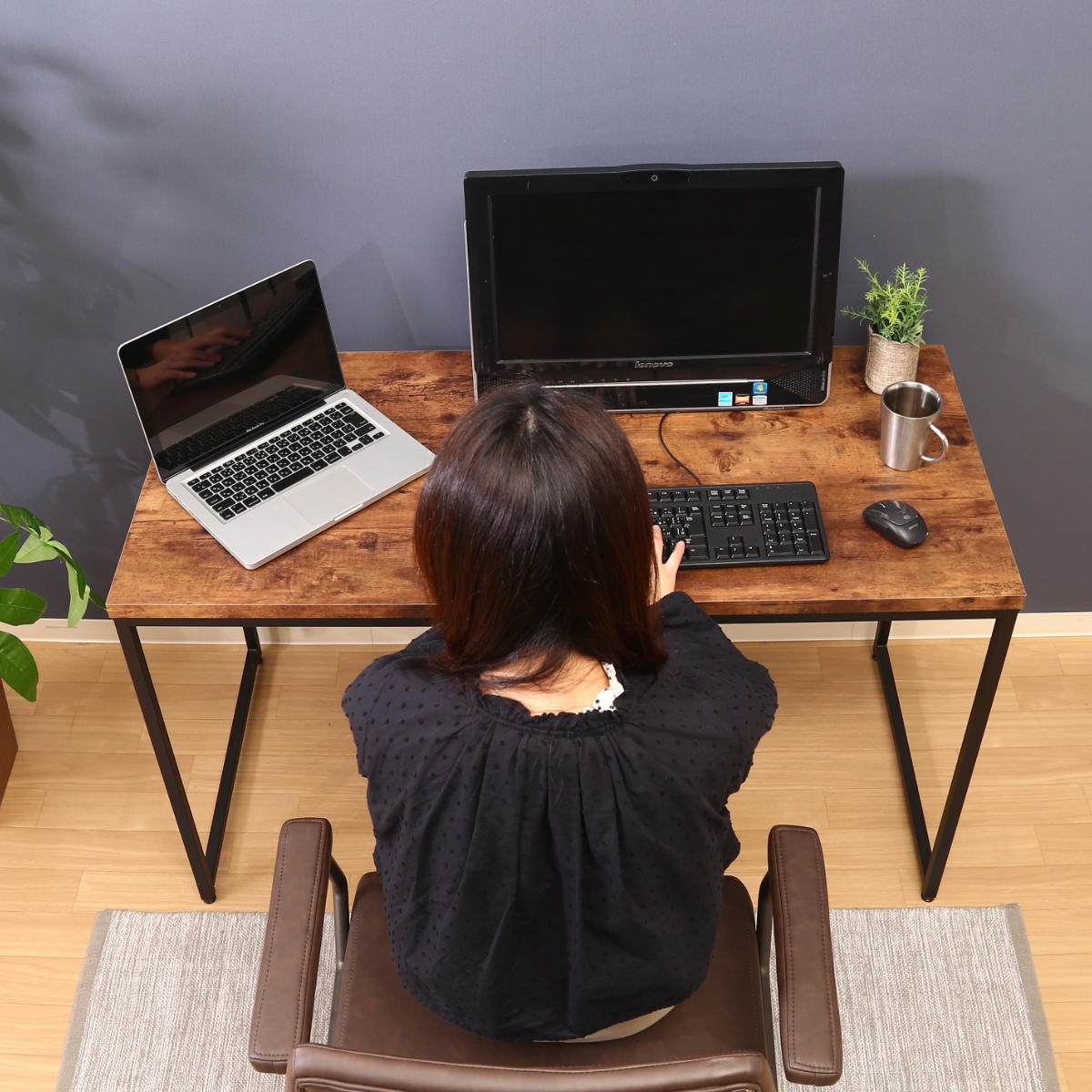 不二貿易（Fuji Boeki） ワークデスク 幅120cm パソコンデスク