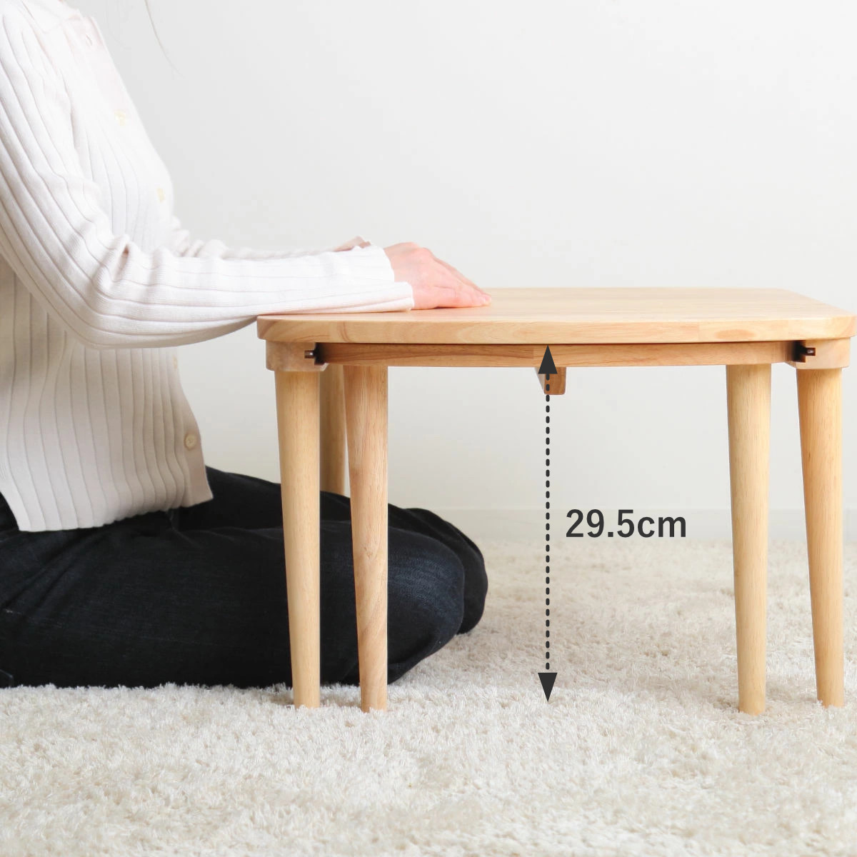 不二貿易（Fuji Boeki） ローテーブル 伸縮式 幅約70〜120cm 木製