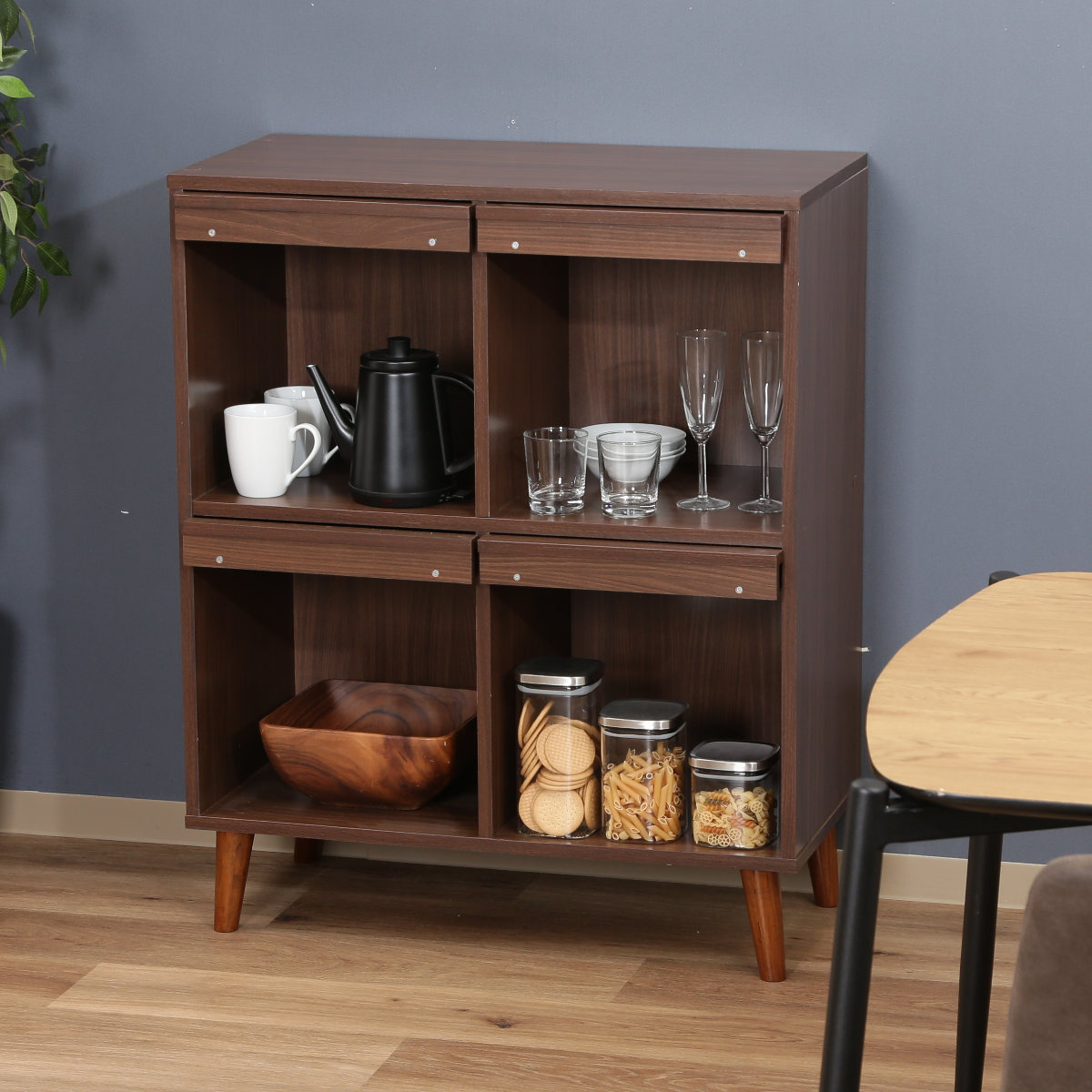 不二貿易（Fuji Boeki） ディスプレイラック 幅79cm 4マス フラップ扉