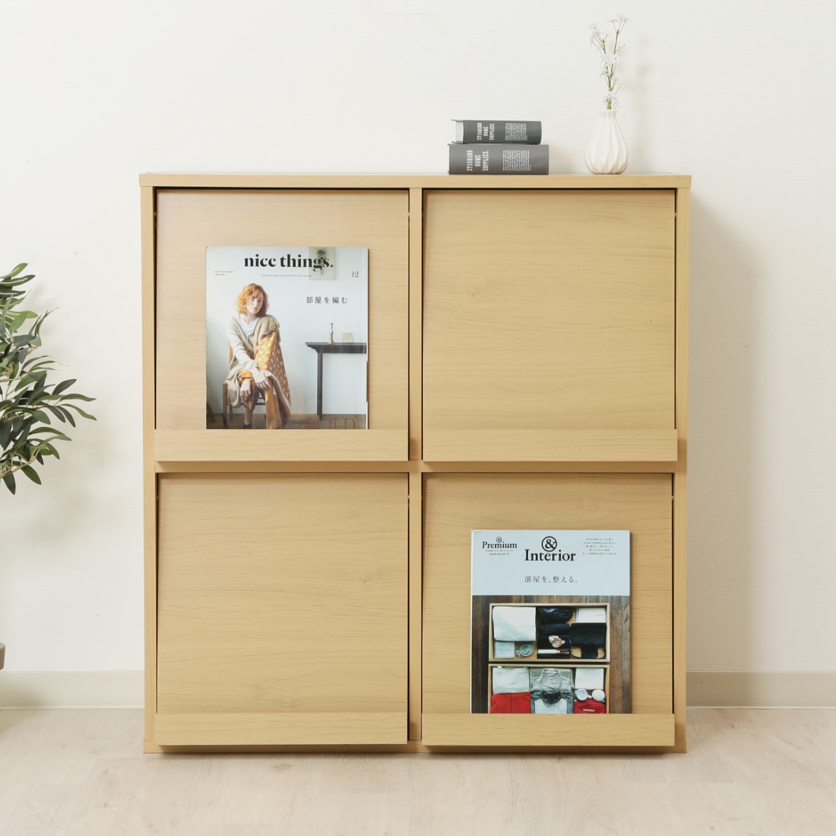 ディスプレイラック 幅80cm 4マス 2列2...の詳細画像4