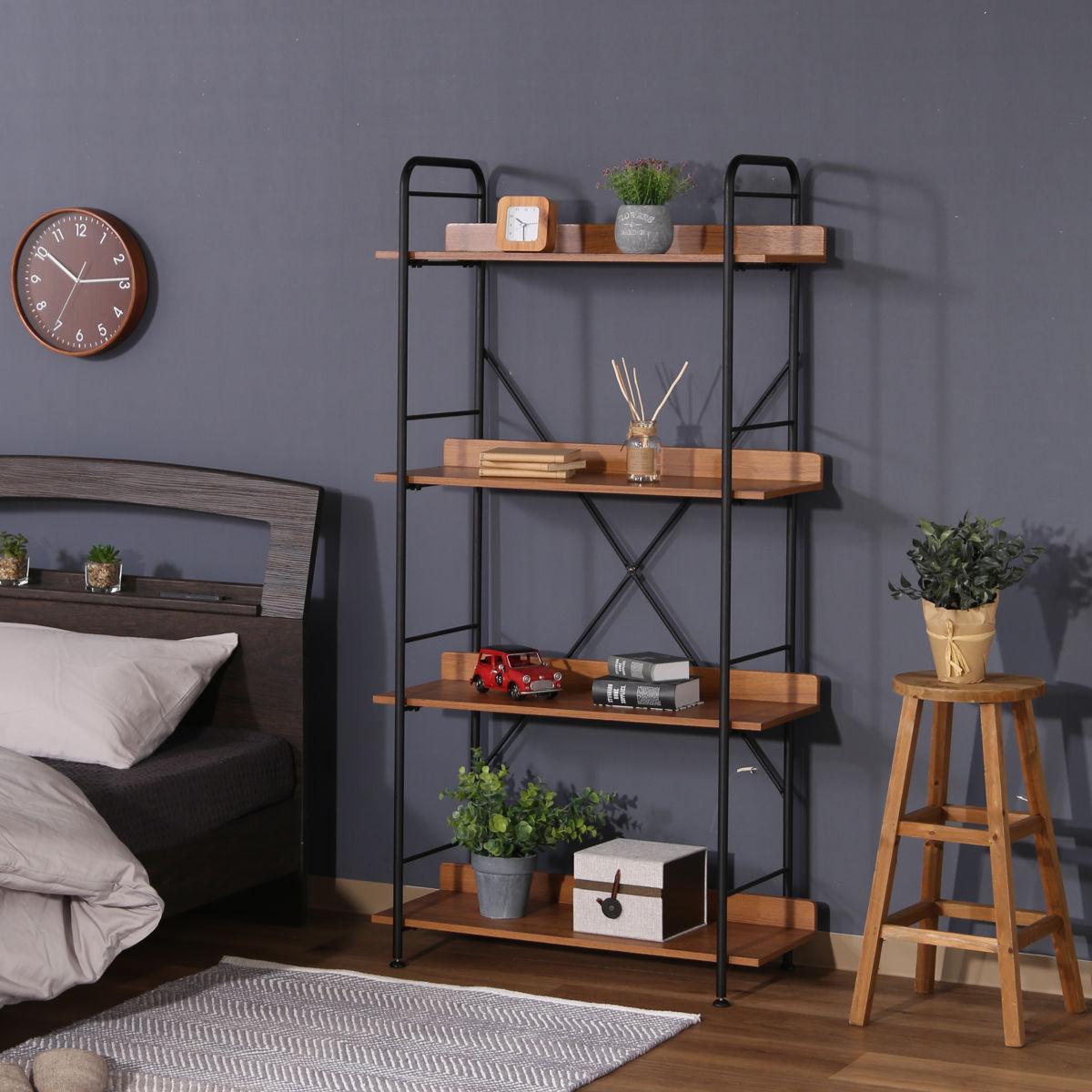 不二貿易（Fuji Boeki） オープンシェルフ 幅71cm 4段 ブルックリン調