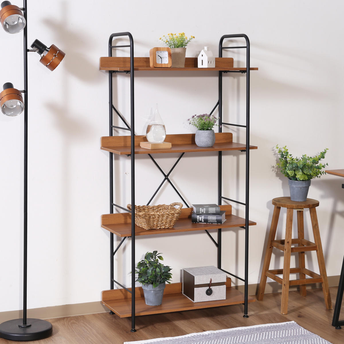 不二貿易（Fuji Boeki） オープンシェルフ 幅71cm 4段 ブルックリン調