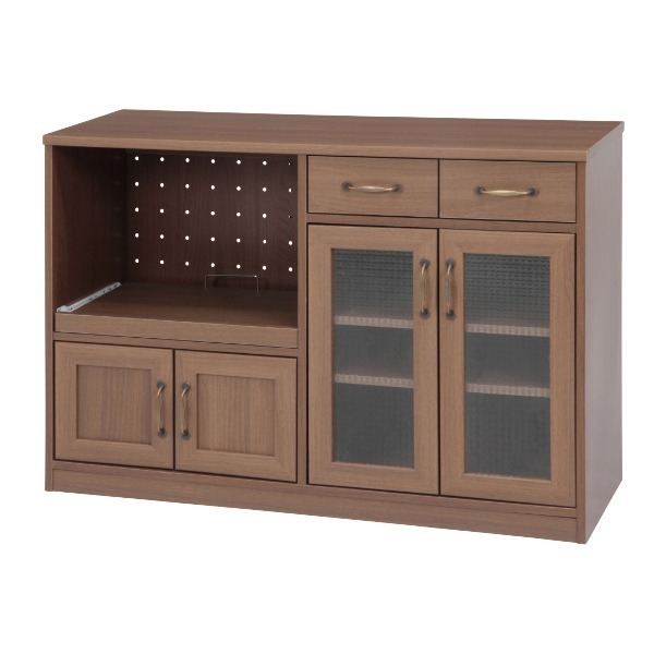 不二貿易（Fuji Boeki） キッチンカウンター 幅118cm スライド棚 2口