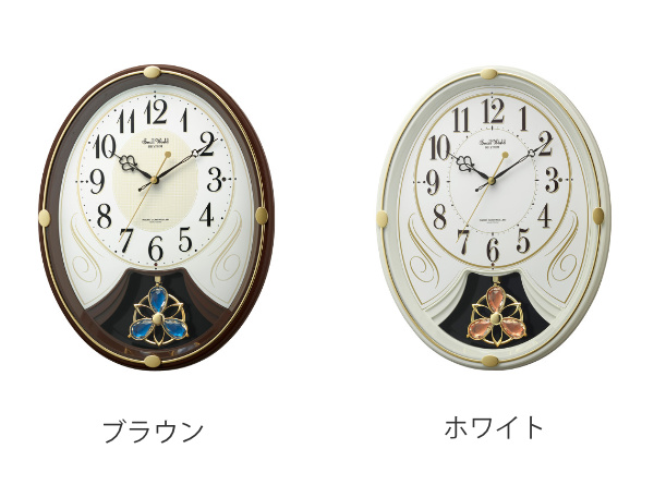 振り子時計 スモールワールドリリィ 電波時計 6曲収録 時計 （ 掛時計