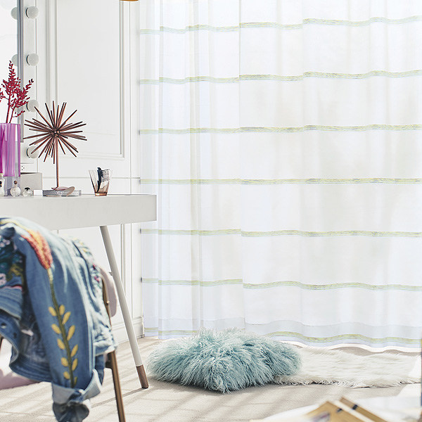 レースカーテン オーダーカーテン ハカナイホライズン 1.5倍ヒダ 巾201