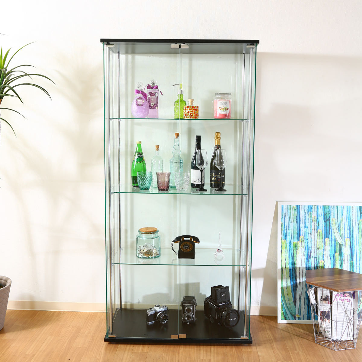 不二貿易（Fuji Boeki） コレクションケース 4段 幅80cm 4面ガラス