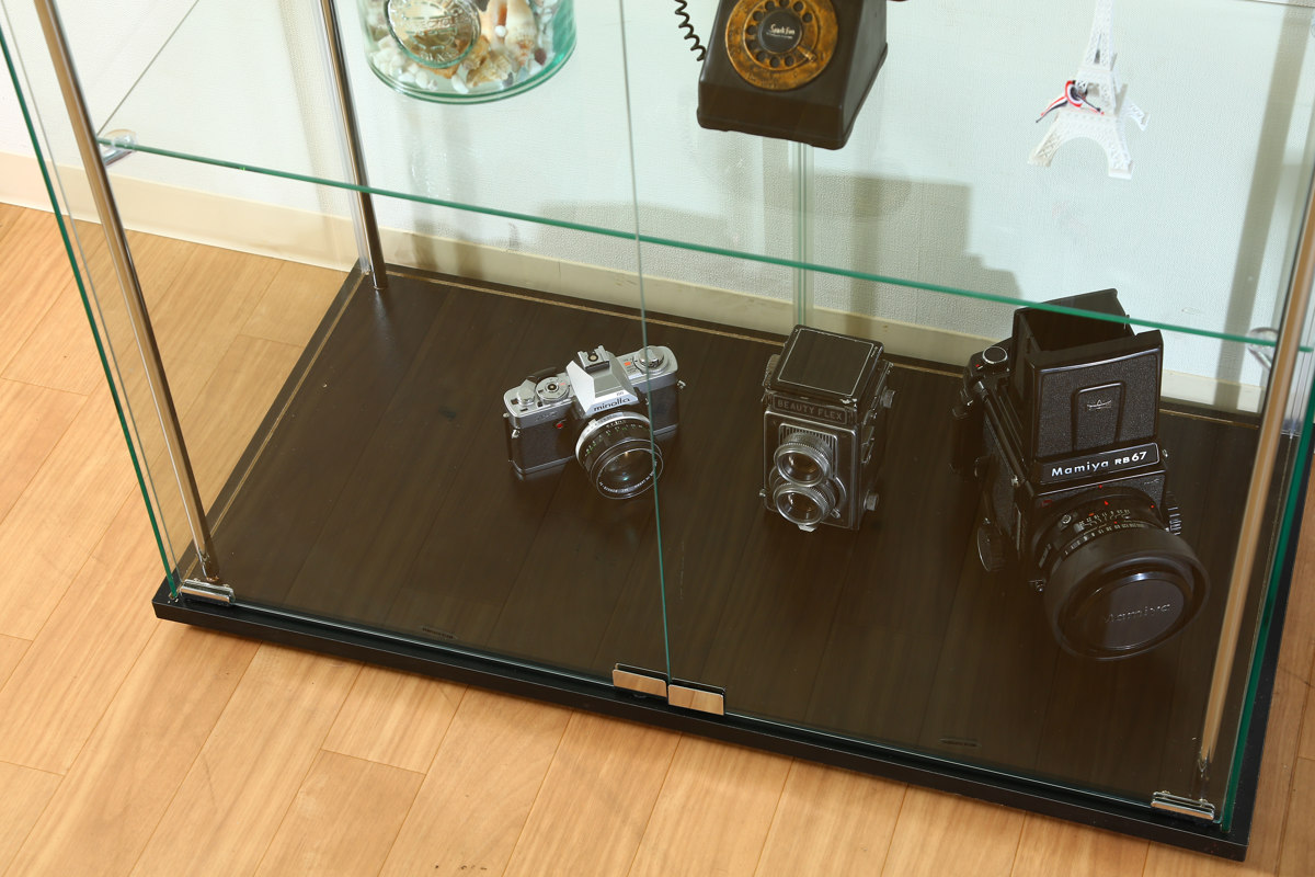 不二貿易（Fuji Boeki） コレクションケース 4段 幅80cm 4面ガラス