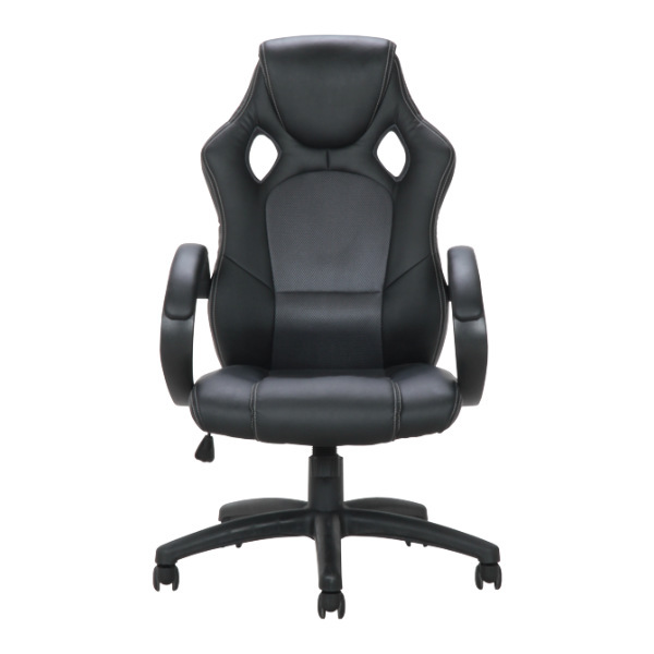 デスクチェア 座面高43〜53cm 高さ調整 ゲーミングチェア レーシングチェア キャスターチェア 椅子 ブラック｜interior-palette｜02