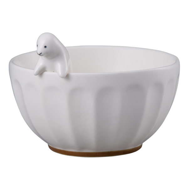 飯碗 茶碗 WHITEZOO フィギュア付き 皿 食器 磁器 （ お茶碗 立体 白