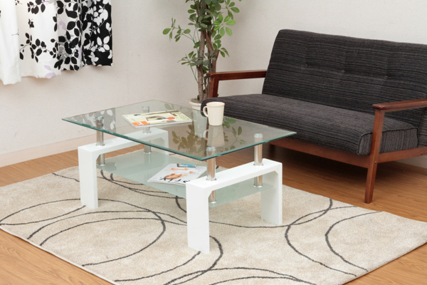 不二貿易（Fuji Boeki） センターテーブル 幅100cm ガラス テーブル