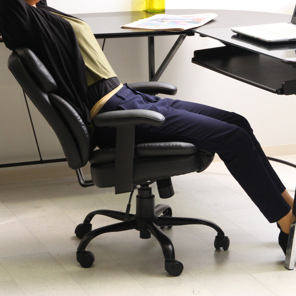 不二貿易（Fuji Boeki） デスクチェア 座面高44〜52cm レザー調