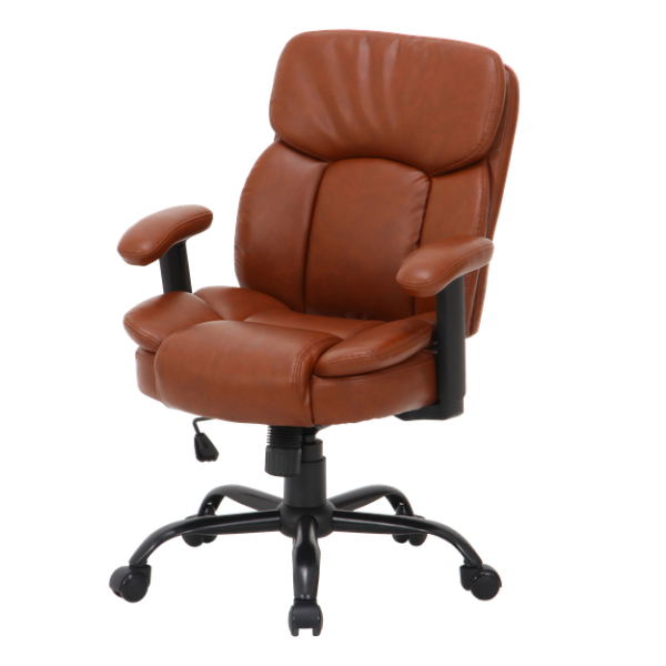 不二貿易（Fuji Boeki） デスクチェア 座面高44〜52cm レザー調