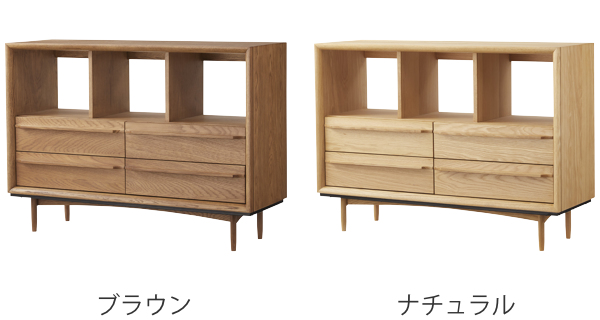 東谷 チェスト 2段 オープン棚 北欧風 天然木 TIMO 幅100cm （ 収納