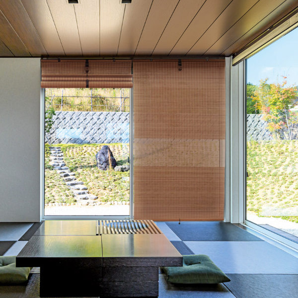ロールスクリーン 88×180cm 桜材の景色を楽しむスクリーン 和風