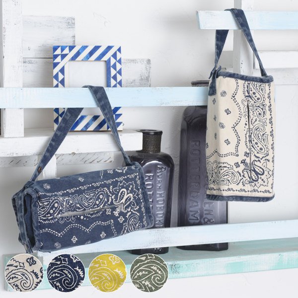 ティッシュケース ティッシュカバー 2way 車 北欧 吊り下げ バンダナ柄 （ ティシュ入れ ティッシュホルダー ティッシュボックス ）