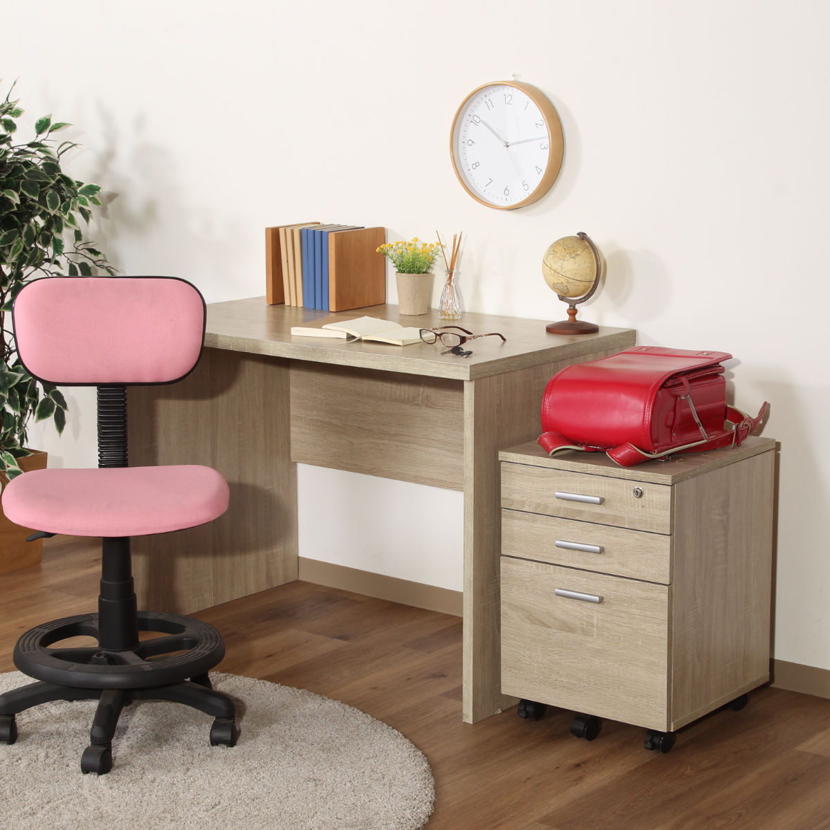 不二貿易（Fuji Boeki） ワークデスク チェスト 2点セット 幅101cm