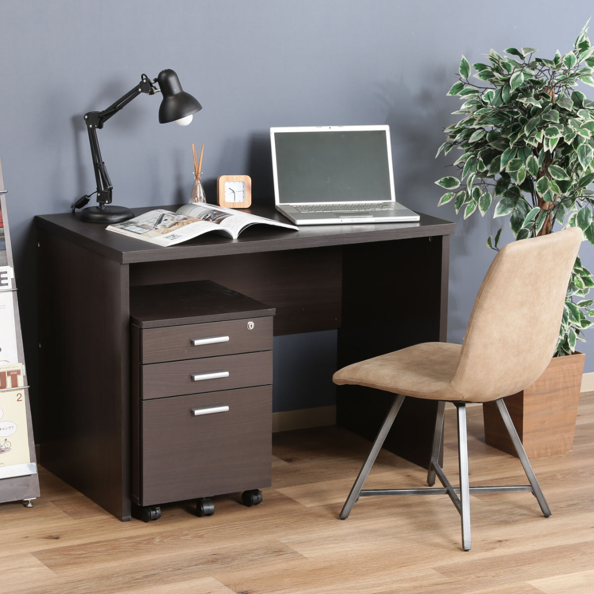 不二貿易（Fuji Boeki） ワークデスク チェスト 2点セット 幅101cm