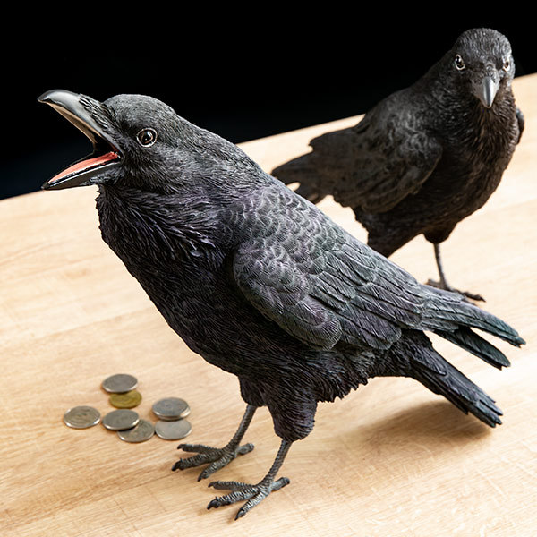 magnet カラス 貯金箱 リアル オブジェ 置物 インテリア （ 雑貨 動物