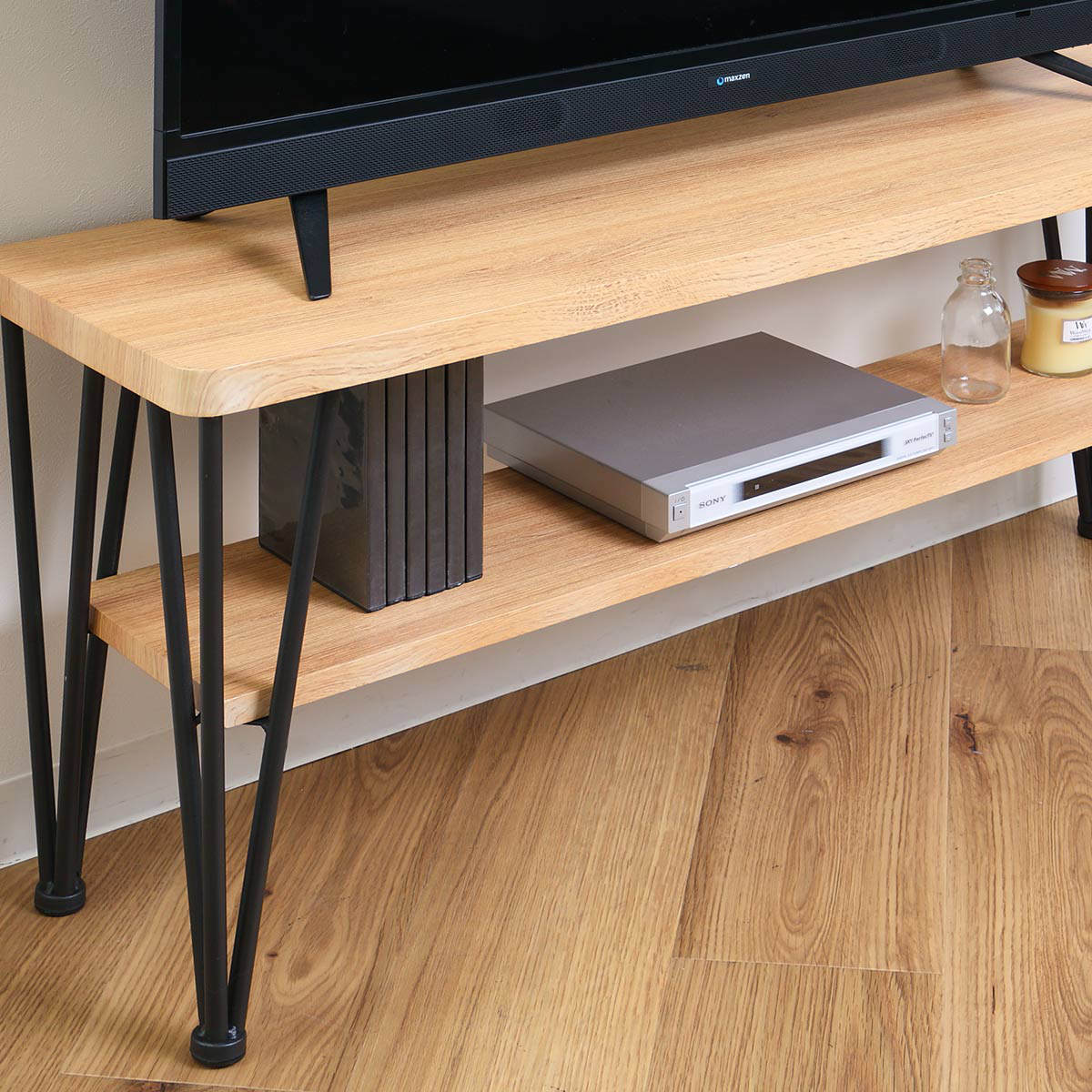 クロシオ テレビ台 ローボード ヴィンテージ調 スチール脚 ART 幅105cm